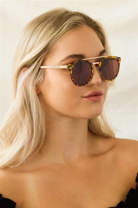 Brown Tortoise Sunglasses Round Sunglasses Chic Sunnies Lulus