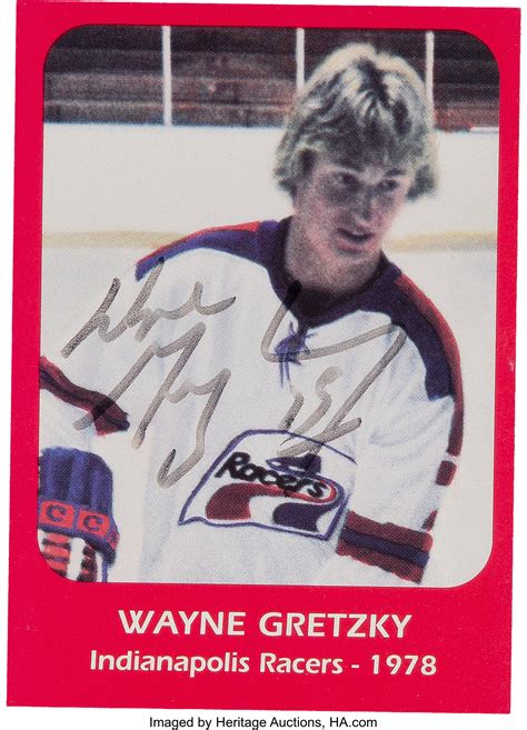 Wayne Gretzky Signed Indianapolis Racers Card Hockey Lot 42157
