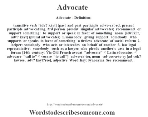 Advocate Definition Advocate Meaning Words To Describe Someone