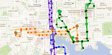 Circulatorbuddy Use This Map To Track Charm City Circulator Buses