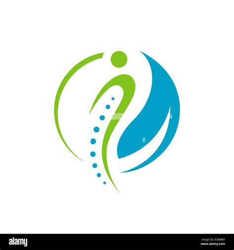 Simple Chiropractic Logo Shilhouette Of Actve People And Spine Spinal