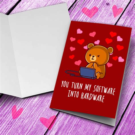 You Turn My Software Into Hardware Funny Rude Valentines Day Card