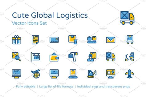 100 Global Logistic Icons Set Creative Daddy