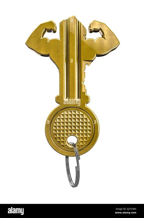 Key To Success 3d Illustration Of Metal House Key Showing Double