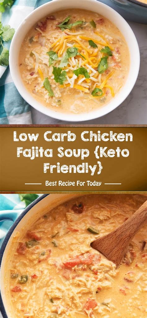 This chicken fajita soup is made in the instant pot so it's quick to throw together, but it tastes like it cooked all day. Low Carb Chicken Fajita Soup {Keto Friendly}