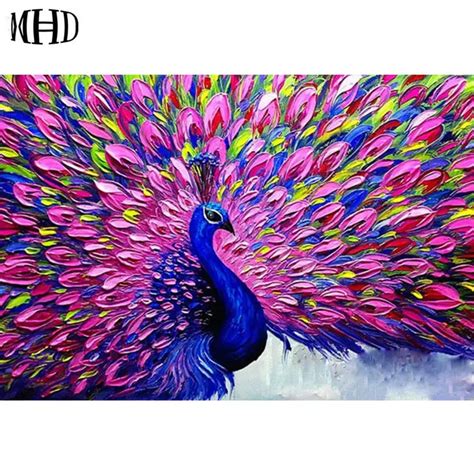 Mhd Peacock Pictures 5d Diy Diamond Painting Peacock Diamond Embroidery