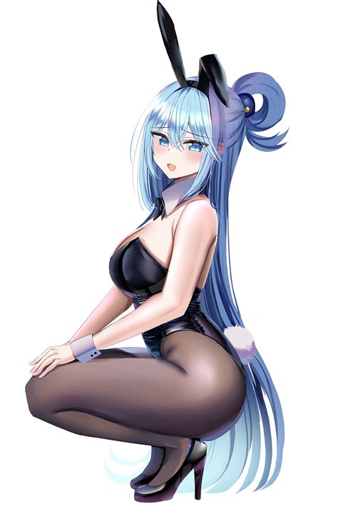 Hanasaka Houcha Bunny Girl Blue Hair Long Hair Aqua Konosuba Kono Subarashii Sekai Ni