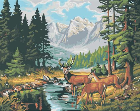 Wildlife Landscape Paint By Number Paint By Numbers For Adult