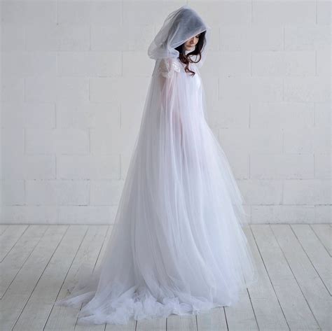 Ethereal Hooded Bridal Cloak