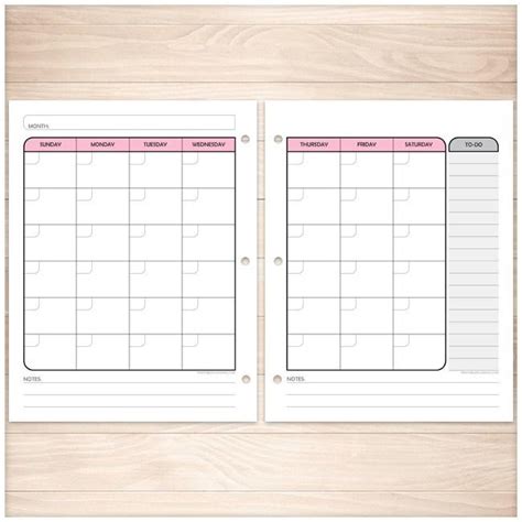 Pink Monthly Weekly Calendar Planner Pages Printable At Printable