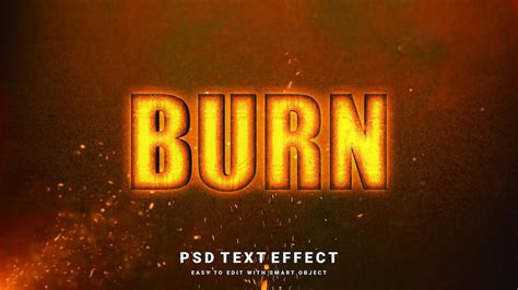 Premium Psd Burn Text Effect Template