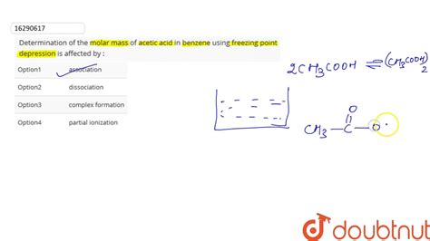 To calculate a fundamental unit can be atoms (e.g. Determination of the molar mass of acetic acid in benzene ...