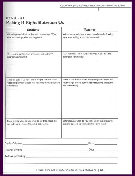 Relationship Therapy Worksheets