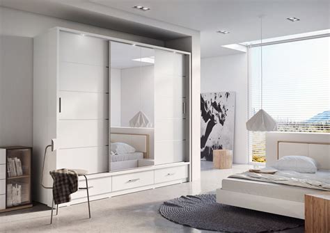 We make to your exact measurements and deliver your sliding wardrobe doors directly to your door. Arti 1 White 3 Sliding Door Wardrobe 250cm | Modern ...