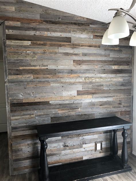 Mixed Grey And Earth Tone Barnwood Feature Wall Reclaimed Etsy In