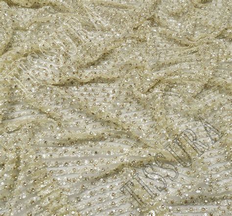 Sequin Bead Embroidered Tulle Fabric Exclusive Fabrics From India