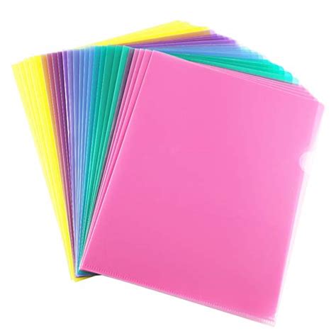 Sooez 25 Pack Clear Document Folder Project Pockets Clear Letter Size