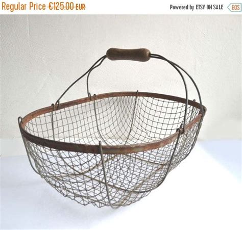 Large Antique French Wire Oyster Fishing Basket Industrial Etsy
