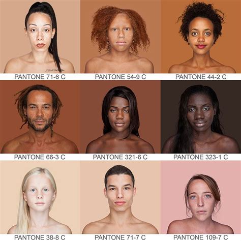 Le code Pantone des différentes couleurs de peau par Angélica Dass