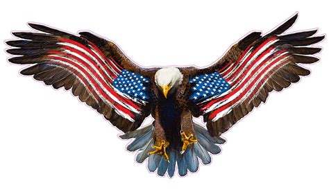 Bald Eagle Worn American Flag Decal Nostalgia Decals