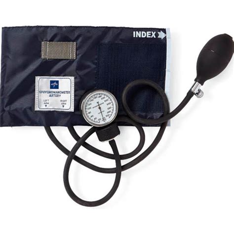 Medline Mds9380 Handheld Aneroid Sphygmomanometer Adult Cuff Blue