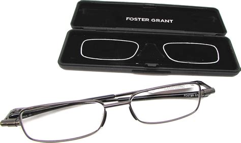 Foster Grant Gavin Mens Folding Gunmetal Reading Glasses In Case 325 Clothing