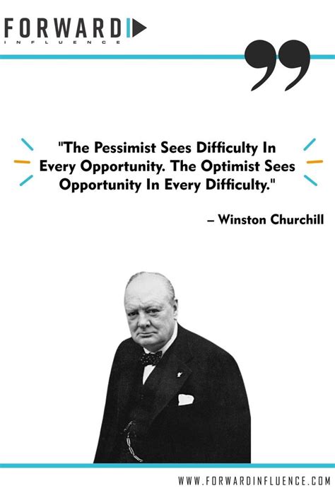 The Pessimist Sees Difficulty In Every Opportunity The Optimist Sees Opportunity In Every