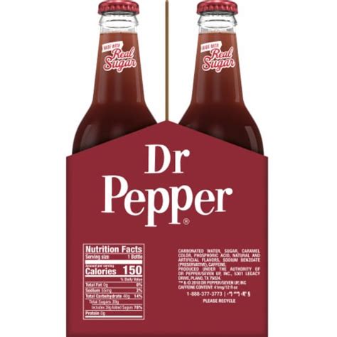 Dr Pepper With Sugar Soda Bottles 4 Bottles 12 Fl Oz Kroger