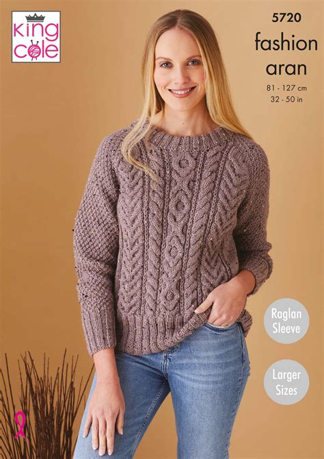 easy to follow sweater and cardigan knitted in fashion aran knitting patterns king cole