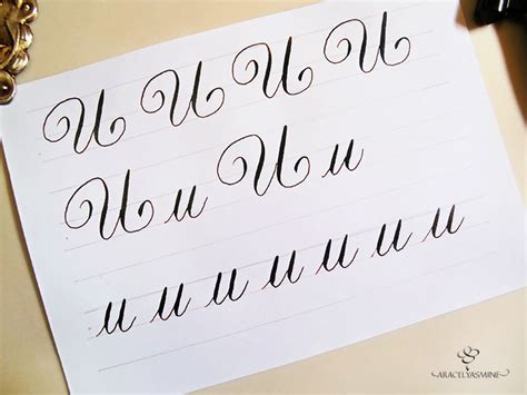 Caligrafía Copperplate ¿cómo Escribir La Letra U Aracelyasmine