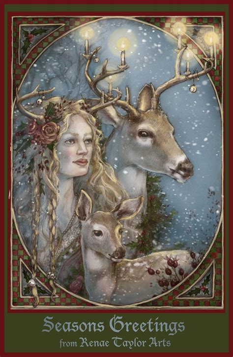 Blessed Yule Christmas Art Pagan Christmas Vintage Christmas Cards