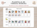 Plantilla de Tareas Diarias Español Hábitos y rutinas para - Etsy México