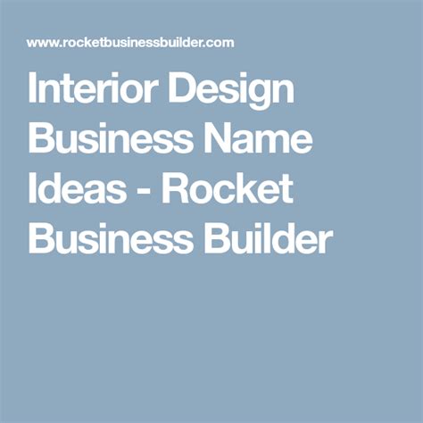 Interior Design Business Name Ideas Rocket Business Builder Interior