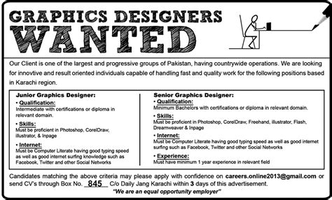 Graphic Designer Job Vacancy Graphic Designer More Than 4 Open