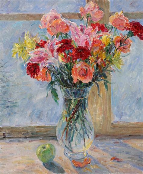 Layla Michelides Vase Of Flowers Painting Impressionism Fritillaries