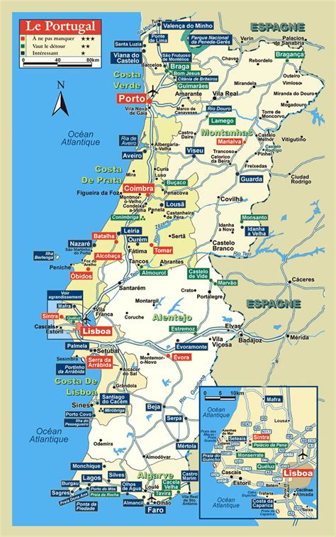 Detailed Tourist Map Of Portugal Portugal Detailed Tourist Map