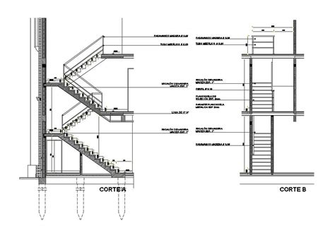 Stairways Sectional And Drawing Details Of Housing Floors Dwg File