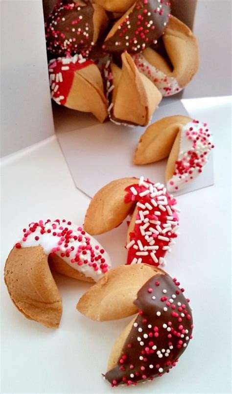 Chocolate Dipped Valentine Fortune Cookies Fancy Fortune Cookies