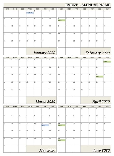 Free Printable 6 Weeks Calendar Month Calendar Printable