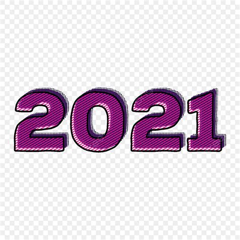 Typography Clipart Transparent Background Modern 2021 Number Year