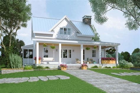 5 Bedroom Two Story Modern Farmhouse With Wraparound Porch Floor Plan