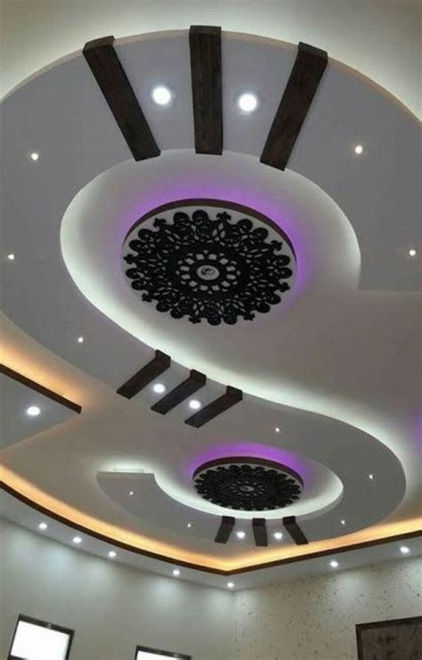False Ceiling Design For Hall With Two Fans Price Living Room Ceiling Modern By Ghar