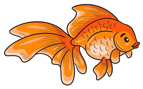Premium Vector Goldfish Cute Cartoon