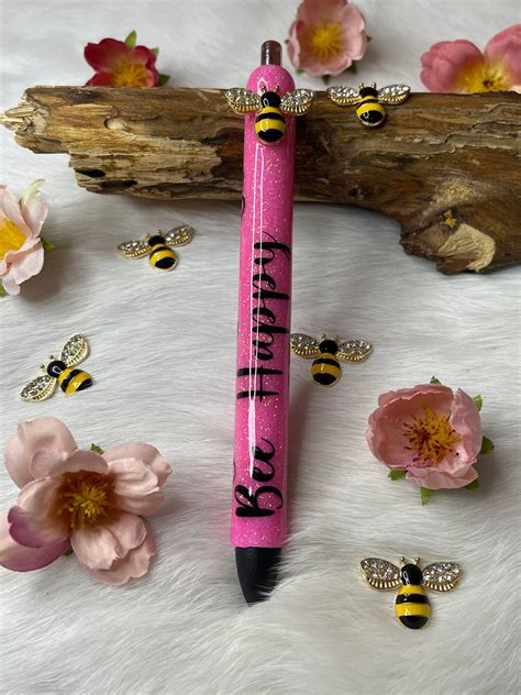 Glitter Pen Custom Pen Personalized Pen Pink Glitter Pen Etsy In 2022