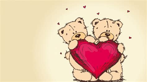 Teddy Bears Picture Romance Couple Heart Love Wallpaper Download To Your Mobile From Phoneky