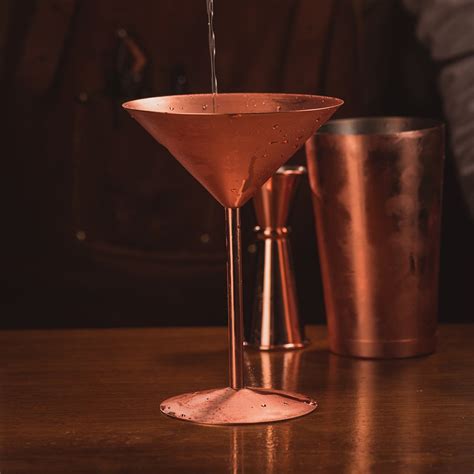 Copper Martini Glass 240ml Metal Cocktail Glass