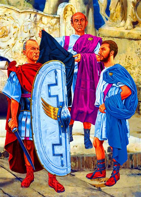 Julius Caesar With Marcus Licinius Crassus And Sextus Pompeius Marcus