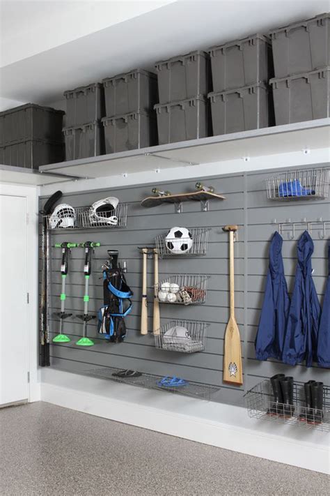 We have a big uline shelving unit for heavy and big things (if you squint your eyes you. 10 Brilliant Sport Equipment Storage Ideas | HomeMydesign