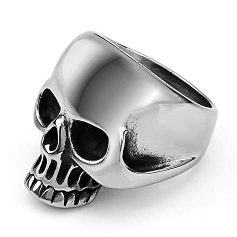 Skull Rock Rings Wholesale Fashion Big Men Ring 316 Stainless Steel