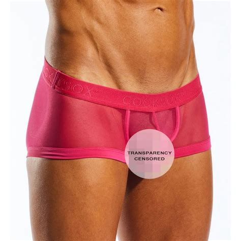 Mens Cocksox Cx68me Mesh Trunk With Contour Pouch Fresia Pink L